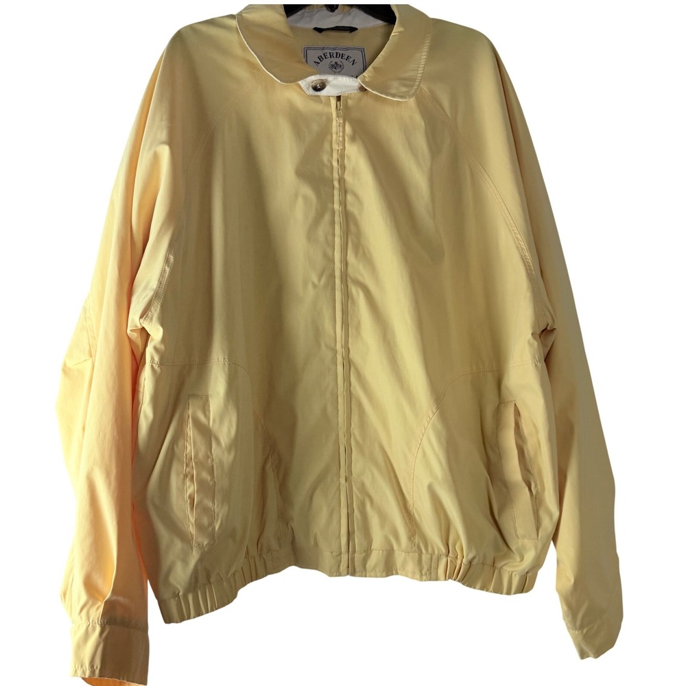 Aberdeen Collection Men's Zip Up Jacket XXL Yellow Golf Lightweight Pockets‎